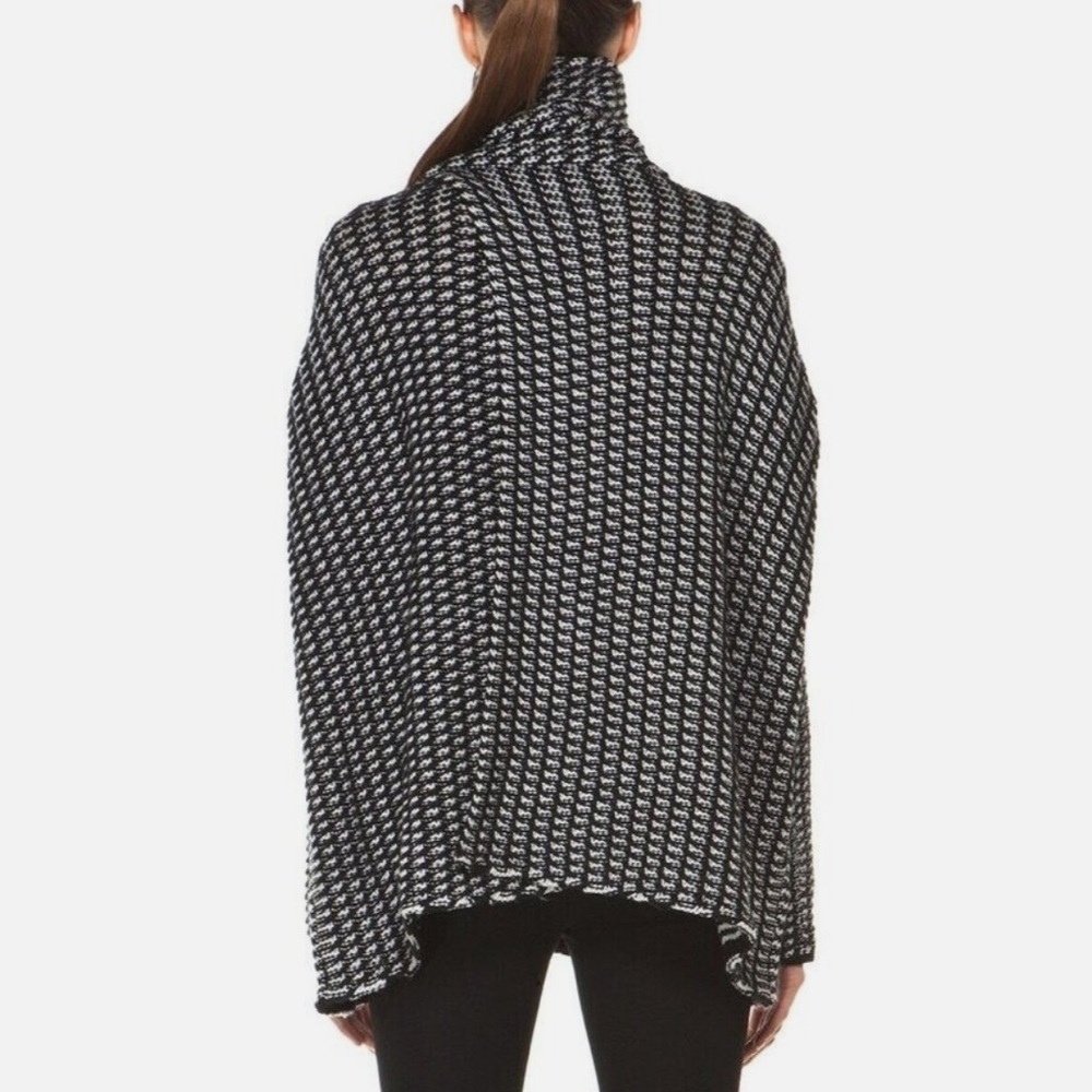 Diane Von Furstenberg Black and White Ahiga Wool Sweater - Picture 3 of 11